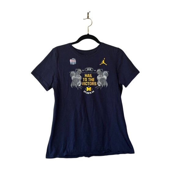 U Of M 2018 Hail To The Victors Peach Bowl Nike Jordan Michigan Wolverines Tee - Picture 1 of 7
